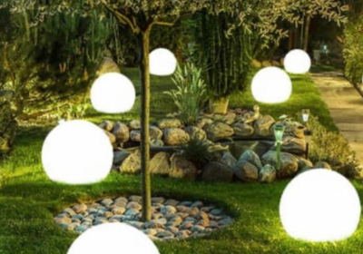 Ecogarden arredo terrazzo giardino Illuminazioni per esterni palle bianche