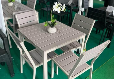 Ecogarden arredo terrazzo giardino tavoli sedie alluminio quadrato